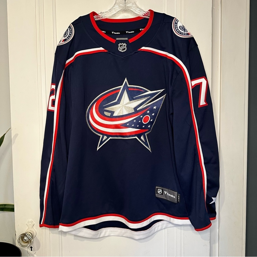 Fanatics Columbus Blue Jackets Navy Red White NHL Jersey